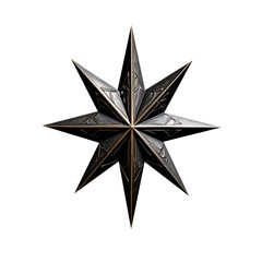 Fototapeta premium black christmas star isolated on transparent background png