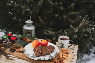 a homemade apple bread, a traditionale austrian speciality at the christmas time