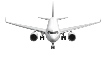 Ultra-Realistic White Commercial Aircraft with Technical Visual Precision PNG