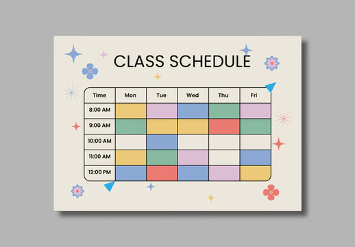 Colorful Class Schedule Template Set
