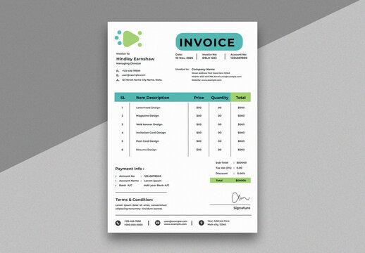 Modern Invoice Template Layout for Business Billing