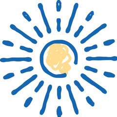 Bright brain generating idea and radiating inspiration concept