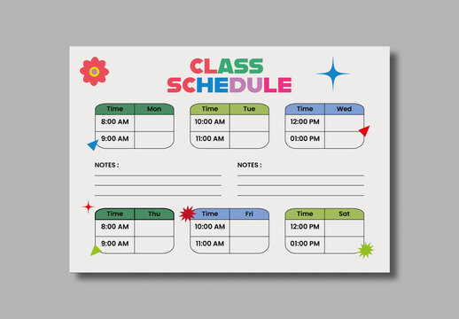 Weekly Class Timetable Design
