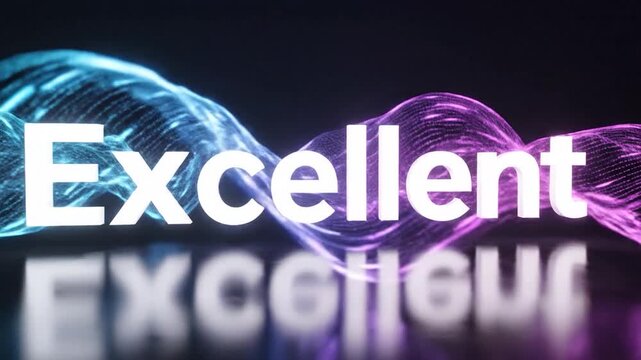 Futuristic Excellent Text with Abstract Energy Streams.