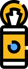 Wet wipes container icon for hygiene and cleaning