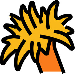 Tropical palm tree vector icon representing summer vacation