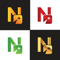 Letter N logo, N logo, AI logo set, modern and minimal design, tech-inspired, colorful icons and symbols, suitable for artificial intelligence, innovation, branding, startups, and digital identity.