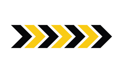 Chevron arrow icon set in black and yellow. Modern direction symbols. Abstract navigation or movement design. Vector illustration for signage, guidance, interface, and infographics. vector eps file