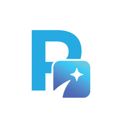Letter P logo, P logo, AI logo set, modern and minimal design, tech-inspired, colorful icons and symbols, suitable for artificial intelligence, innovation, branding, startups, and digital identity.