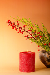 christmas decoration with candle