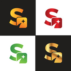 Letter S logo, S logo, AI logo set, modern and minimal design, tech-inspired, colorful icons and symbols, suitable for artificial intelligence, innovation, branding, startups, and digital identity.