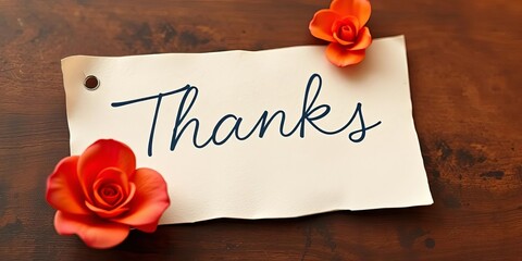 Handwritten note with elegant script conveying sincere thanks,  elegant,  message