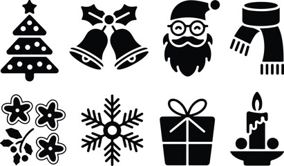 Christmas Icon Set  Holiday Xmas Icon Pack