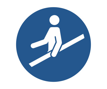 Use handrail sign illusration on transparent background.

