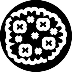 Pizza glyph icon symbolizing italian food delivery