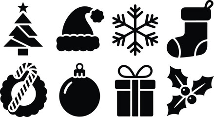 Christmas Icon Set  Holiday Xmas Icon Pack