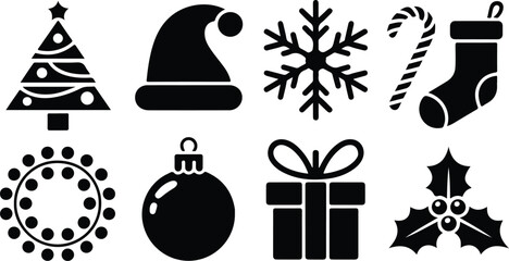 Christmas Icon Set  Holiday Xmas Icon Pack