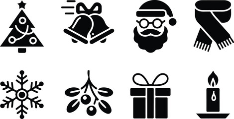 Christmas Icon Set  Holiday Xmas Icon Pack