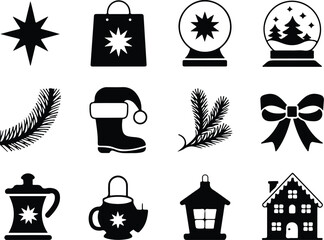 Christmas Icon Set  Holiday Xmas Icon Pack