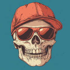 Skull with a cap on
