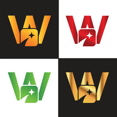 Letter W logo, W logo, AI logo set, modern and minimal design, tech-inspired, colorful icons and symbols, suitable for artificial intelligence, innovation, branding, startups, and digital identity.