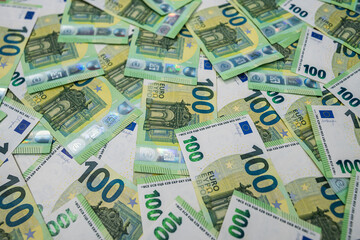 Euro banknotes background representing business growth, finance success, economy, money and investment strategy
