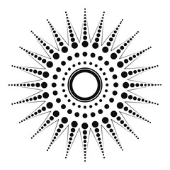 Abstract radial starburst pattern with dots and concentric circles Vector