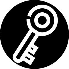 Security key icon for access and unlock concepts