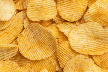 large ribbed potato chips with bacon flavor
