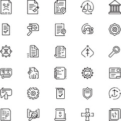 Compliance line editable icon set.