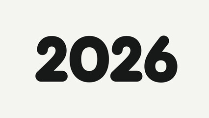 Anticipation of the year 2026: A bold and prominent presentation of the year 2026, marking a significant point in time, signaling foresight, and expectation