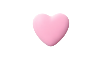 Soft pink heart shape isolated on transparent background