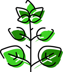 Simple green plant line art ecology growth icon