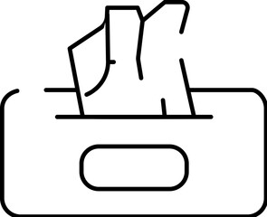 Tissue box dispenser line icon for hygiene concept