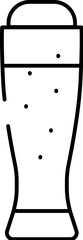 Tall beer glass icon with foamy head