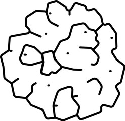 Walnut kernel line art representing healthy eating