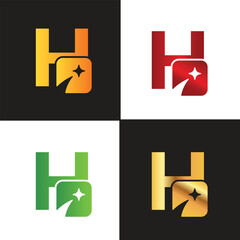 Letter H logo, H logo, AI logo set, modern and minimal design, tech-inspired, colorful icons and symbols, suitable for artificial intelligence, innovation, branding, startups, and digital identity.