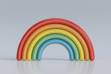 Vibrant 3D rainbow sculpture design brings cheerful optimism and color to any modern project
