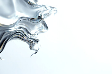 Y2K Metallic Liquid 3D Shape &ndash; Glossy Futuristic Metal Form