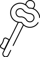 Old skeleton key line art icon symbolizing access