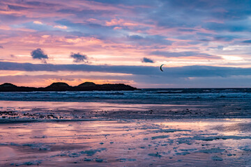 A beautiful sunset on rhosneigr beach Anglesey