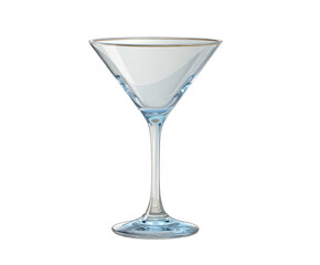 A clear glass martini on transparent background