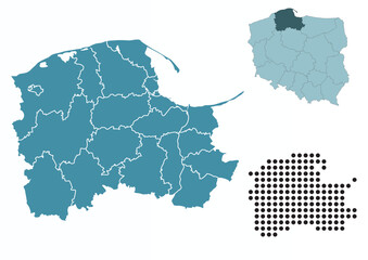 Set maps of Pomeranian Voivodeship