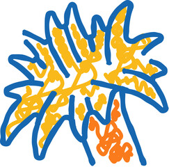 Abstract sun drawing symbolizing creativity and childhood imagination