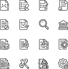 Compliance editable icon set.
