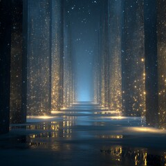 Abstract winter holiday background with soft icy gradients and flowing geometric shapes.