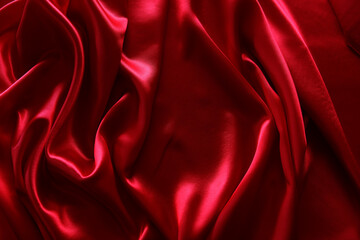 Red silk fabric