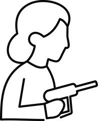Woman holding a pistol, depicting self defense or security concept