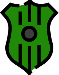Green shield icon symbolizing protection defense and security