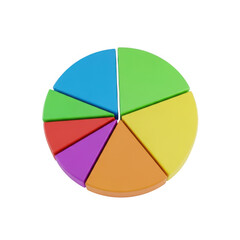 Obraz premium Colorful pie chart segment distribution visualizing data categories and proportions transparent background